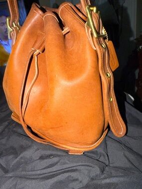 Coach Vintage Lulas Legacy Leather Crossbody Bag in Cognac Brown